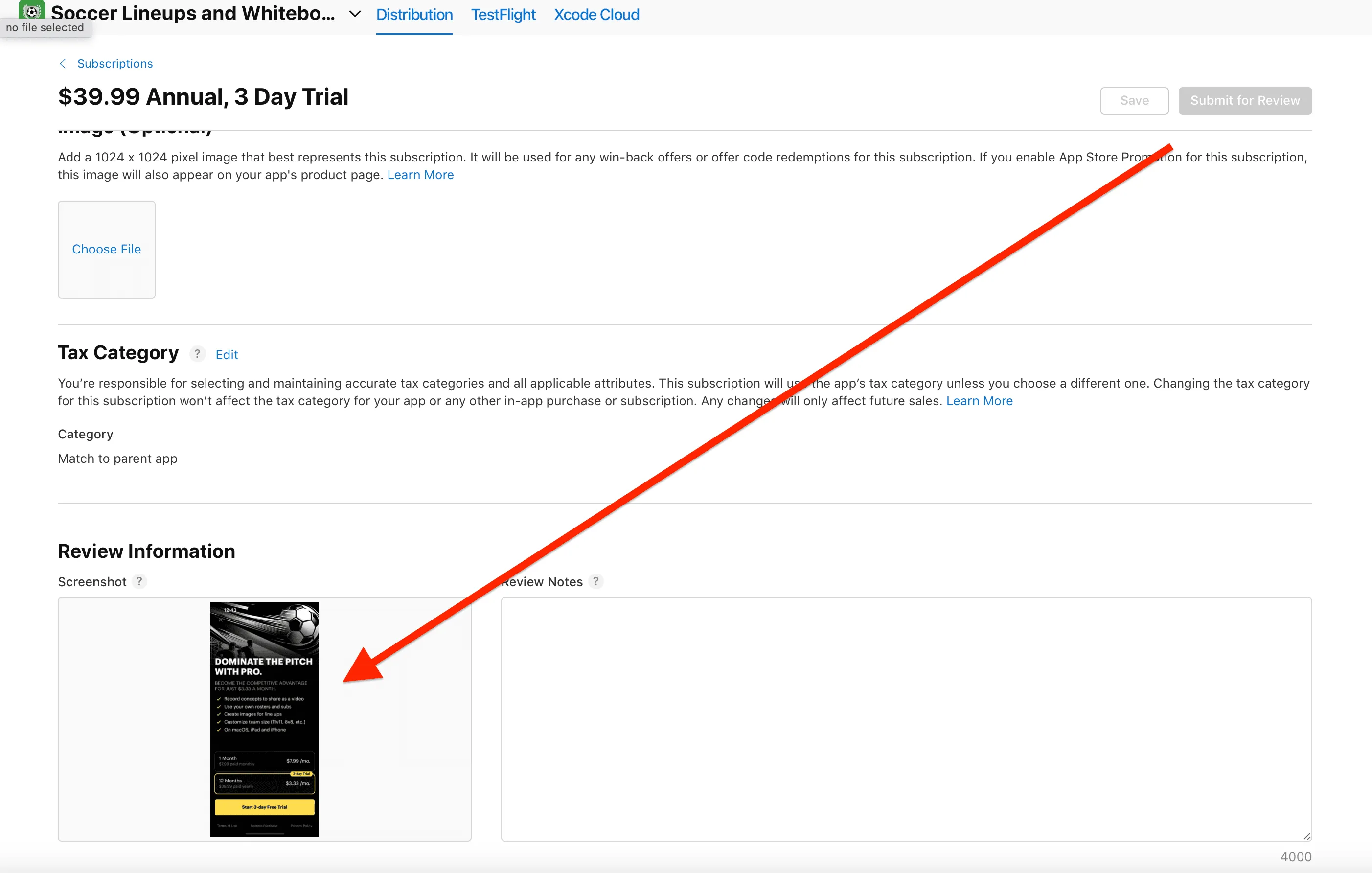 Adding a screenshot of your subscription for review