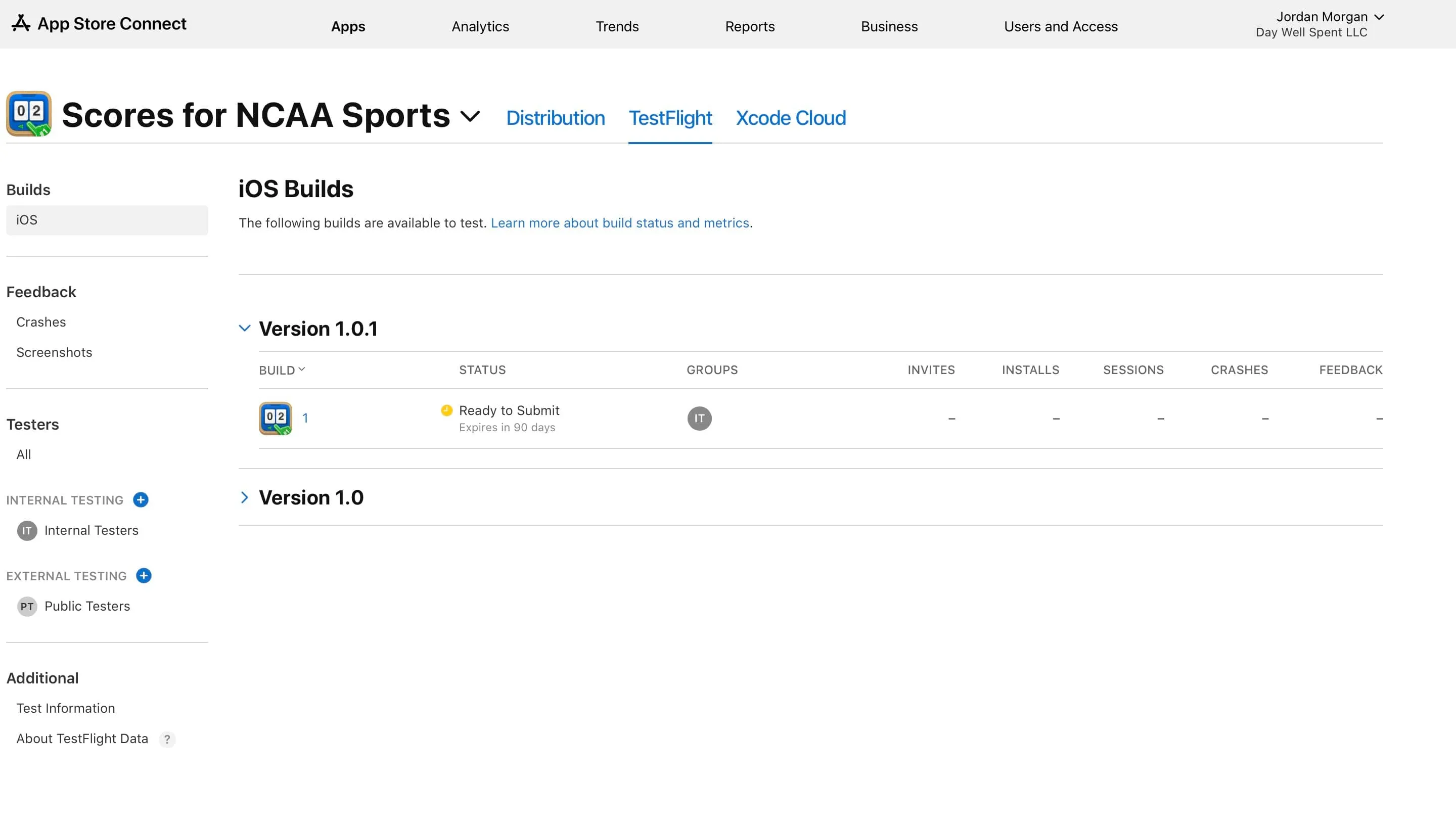A build that is ready for TestFlight
