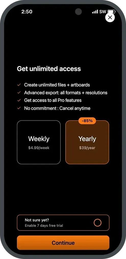 Linearity Curve paywall